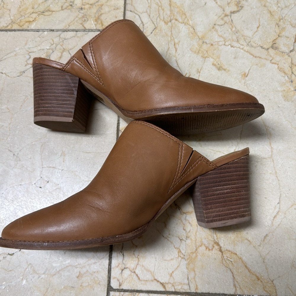Madewell Leather Heeled Mules - 7 1/2